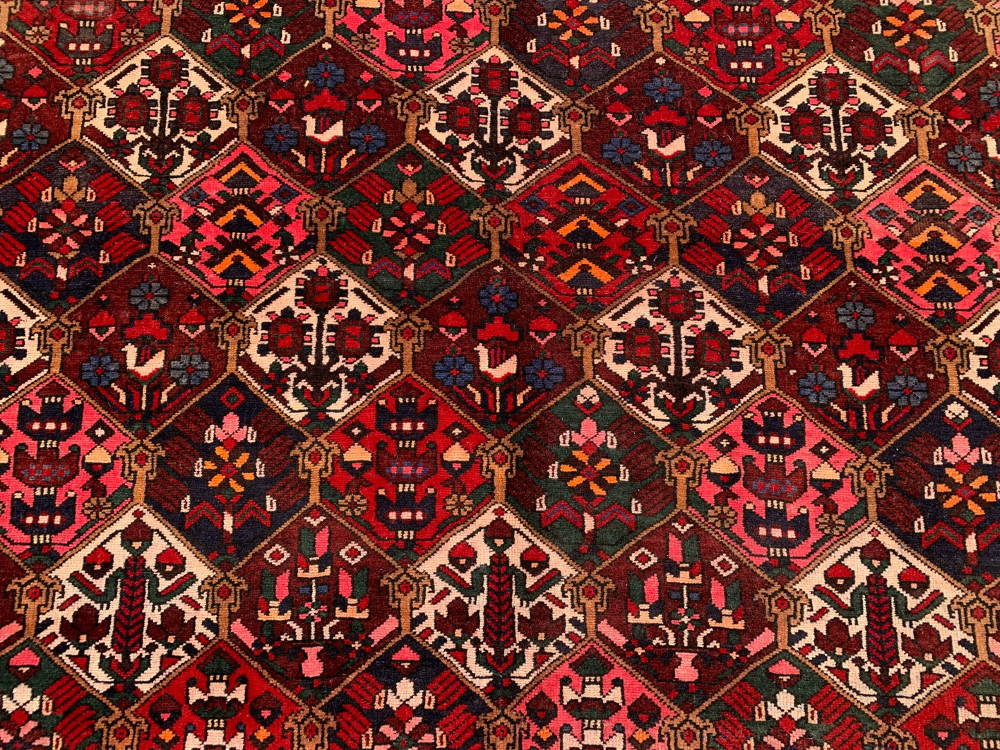 Amazing Hand Knotted Vintage Baghtiyaar Wool Area Rug 9.4 x 6.9 Ft