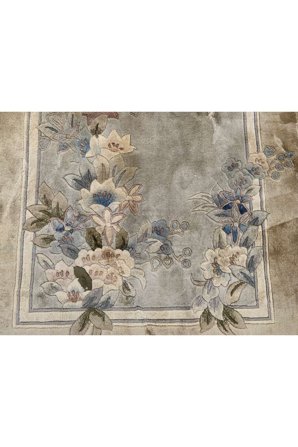 Amazing Hand Knotted Vintage Sino Silk Area Rug 4.6 x 2.3 Ft