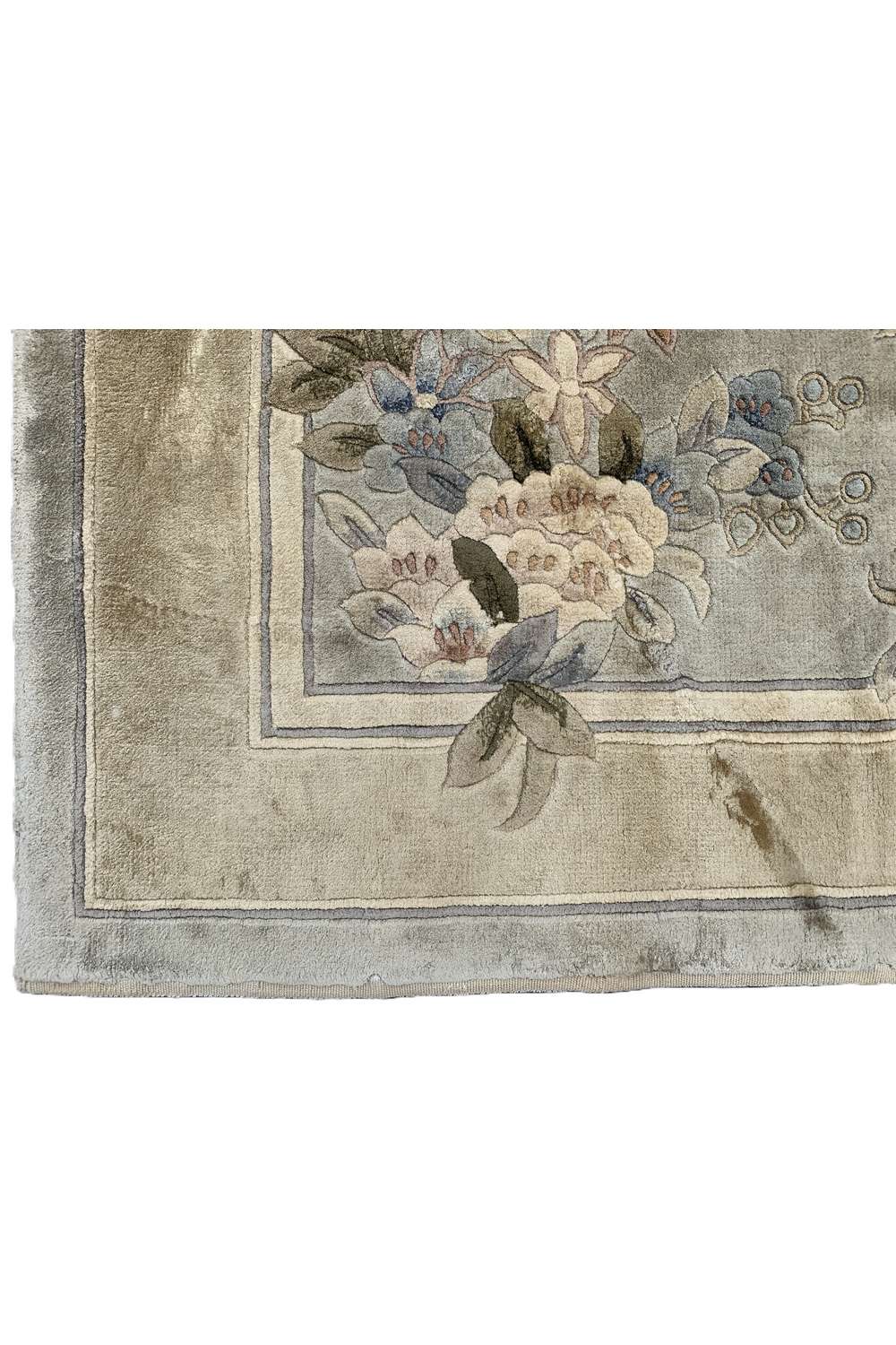 Amazing Hand Knotted Vintage Sino Silk Area Rug 4.6 x 2.3 Ft