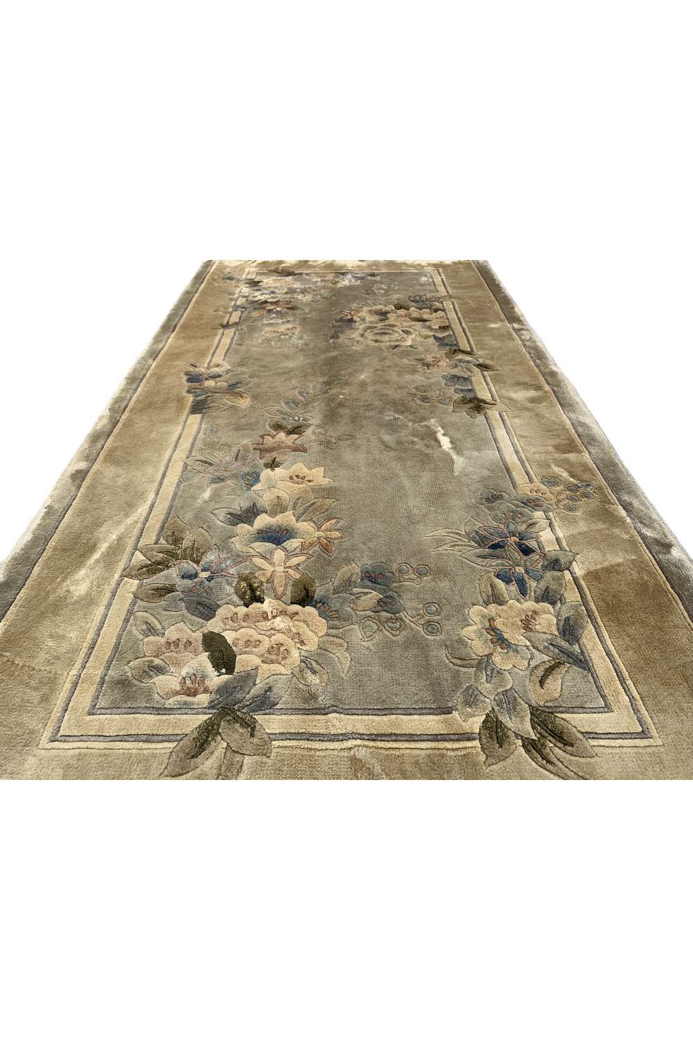 Amazing Hand Knotted Vintage Sino Silk Area Rug 4.6 x 2.3 Ft