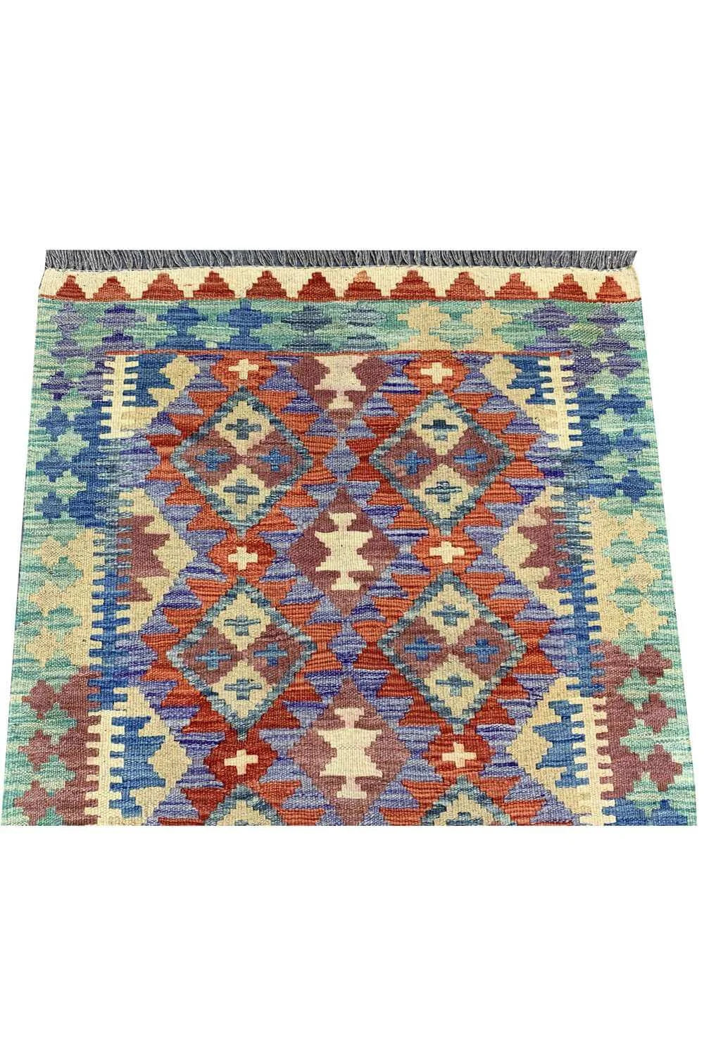 New Afghan Chobi Hand Woven Veg Dyed Wool Kilim Area Rug 4.1 x 2.8 Ft