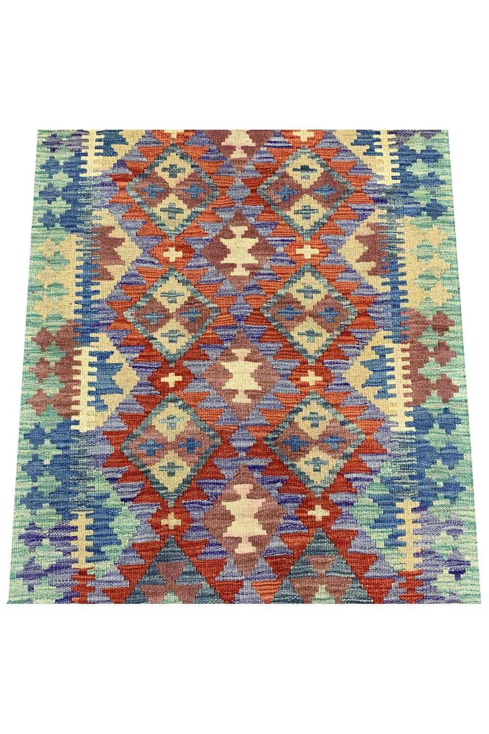 New Afghan Chobi Hand Woven Veg Dyed Wool Kilim Area Rug 4.1 x 2.8 Ft