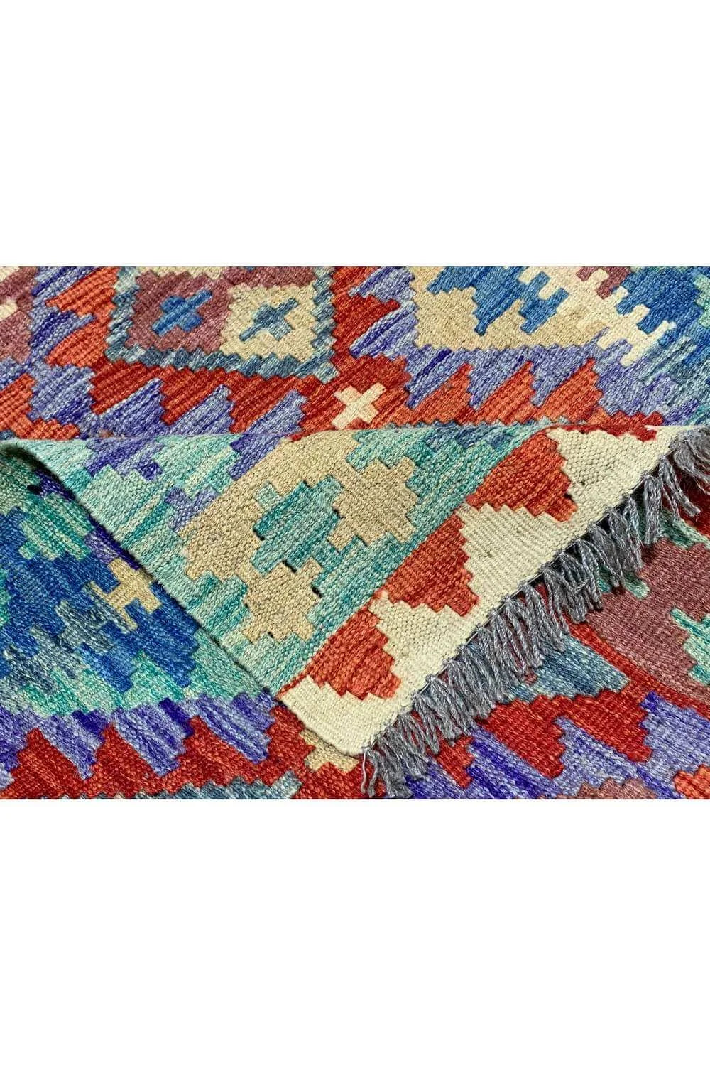 New Afghan Chobi Hand Woven Veg Dyed Wool Kilim Area Rug 4.1 x 2.8 Ft