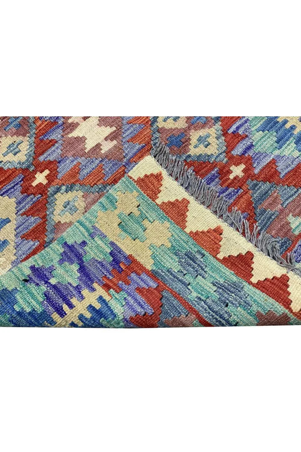 New Afghan Chobi Hand Woven Veg Dyed Wool Kilim Area Rug 4.1 x 2.8 Ft