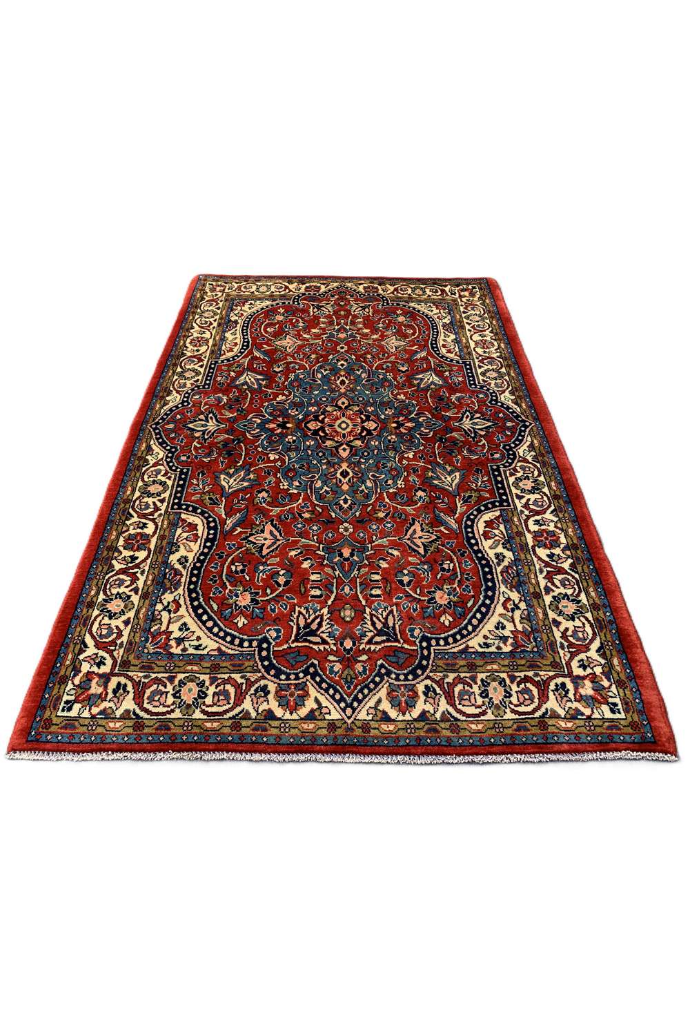 Amazing Hand Knotted Vintage Persian isfhaan Wool Area Rug 5.2 x 3.7 Ft