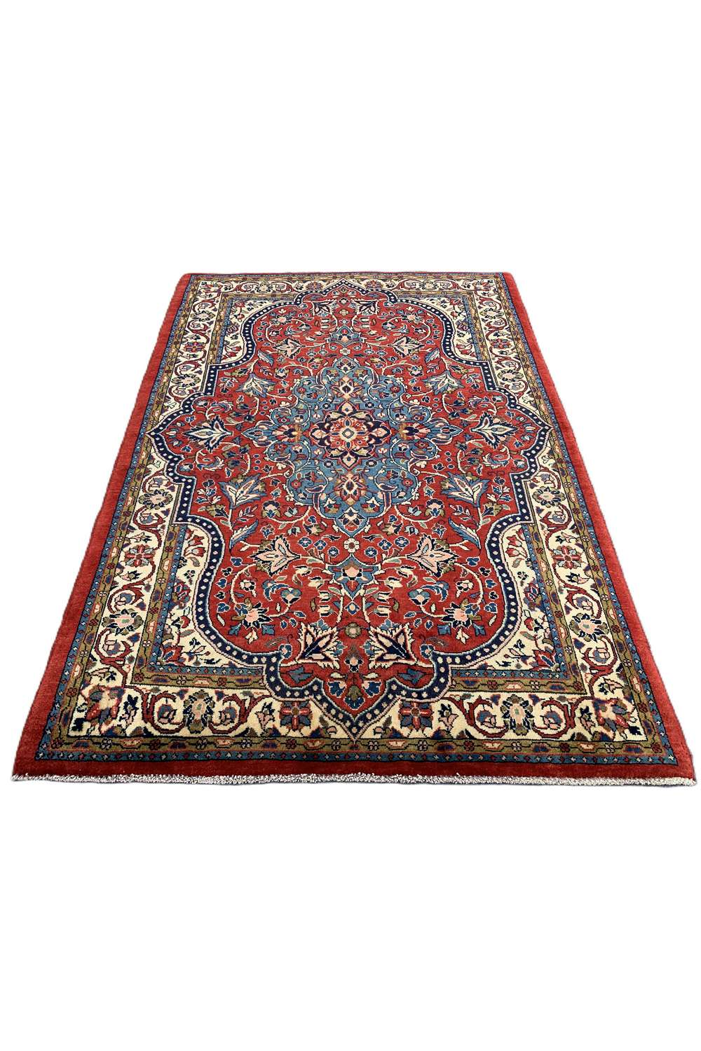 Amazing Hand Knotted Vintage Persian isfhaan Wool Area Rug 5.2 x 3.7 Ft