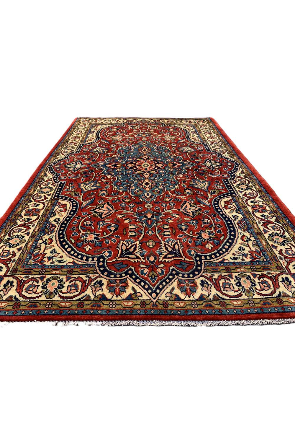 Amazing Hand Knotted Vintage Persian isfhaan Wool Area Rug 5.2 x 3.7 Ft