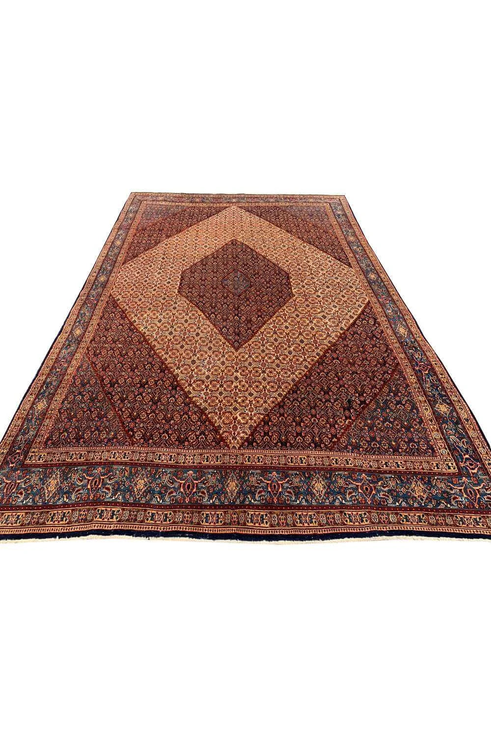 Amazing Hand Knotted Vintage  Bijour  Wool Area Rug 12.10 x 8.1 Ft