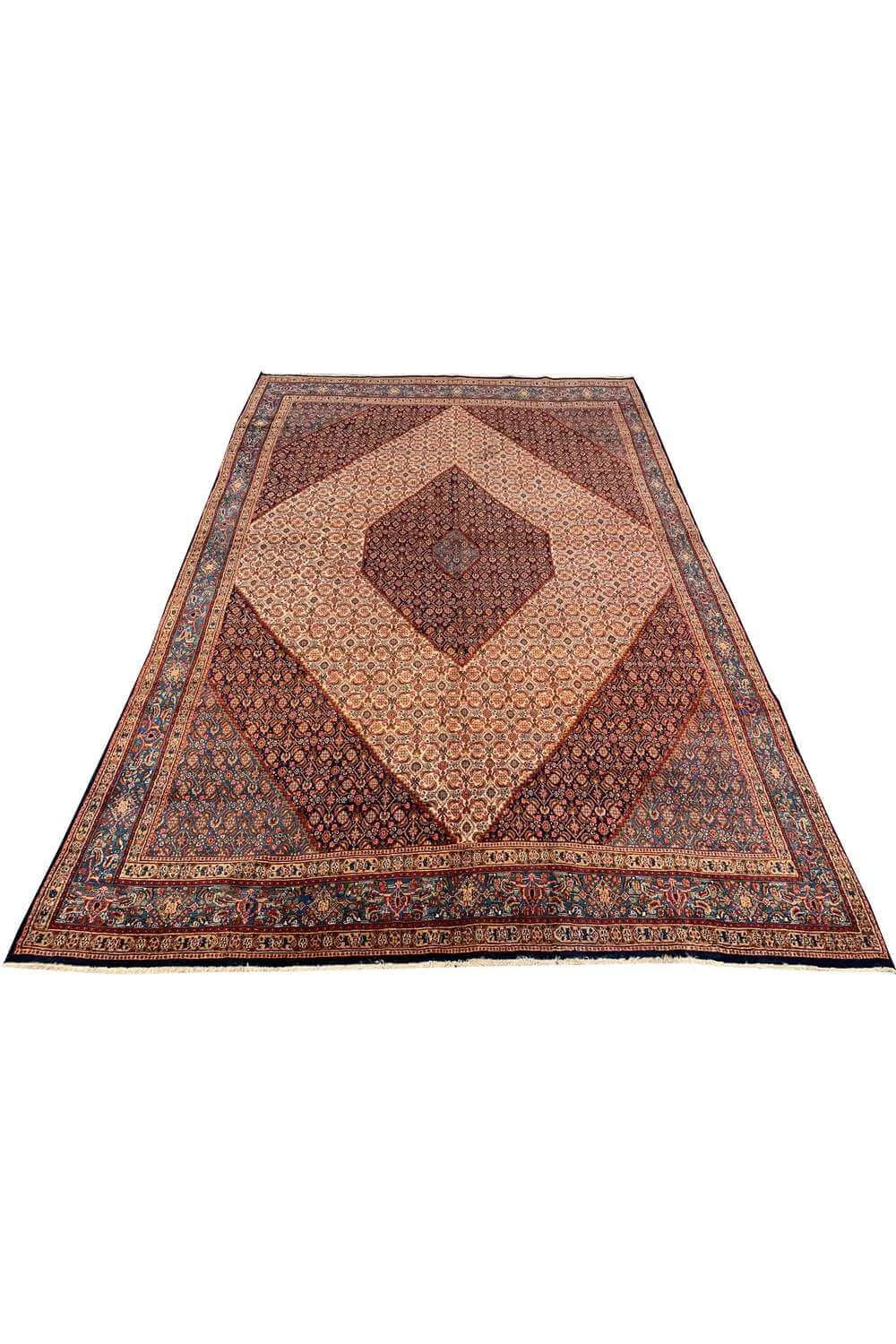 Amazing Hand Knotted Vintage  Bijour  Wool Area Rug 12.10 x 8.1 Ft