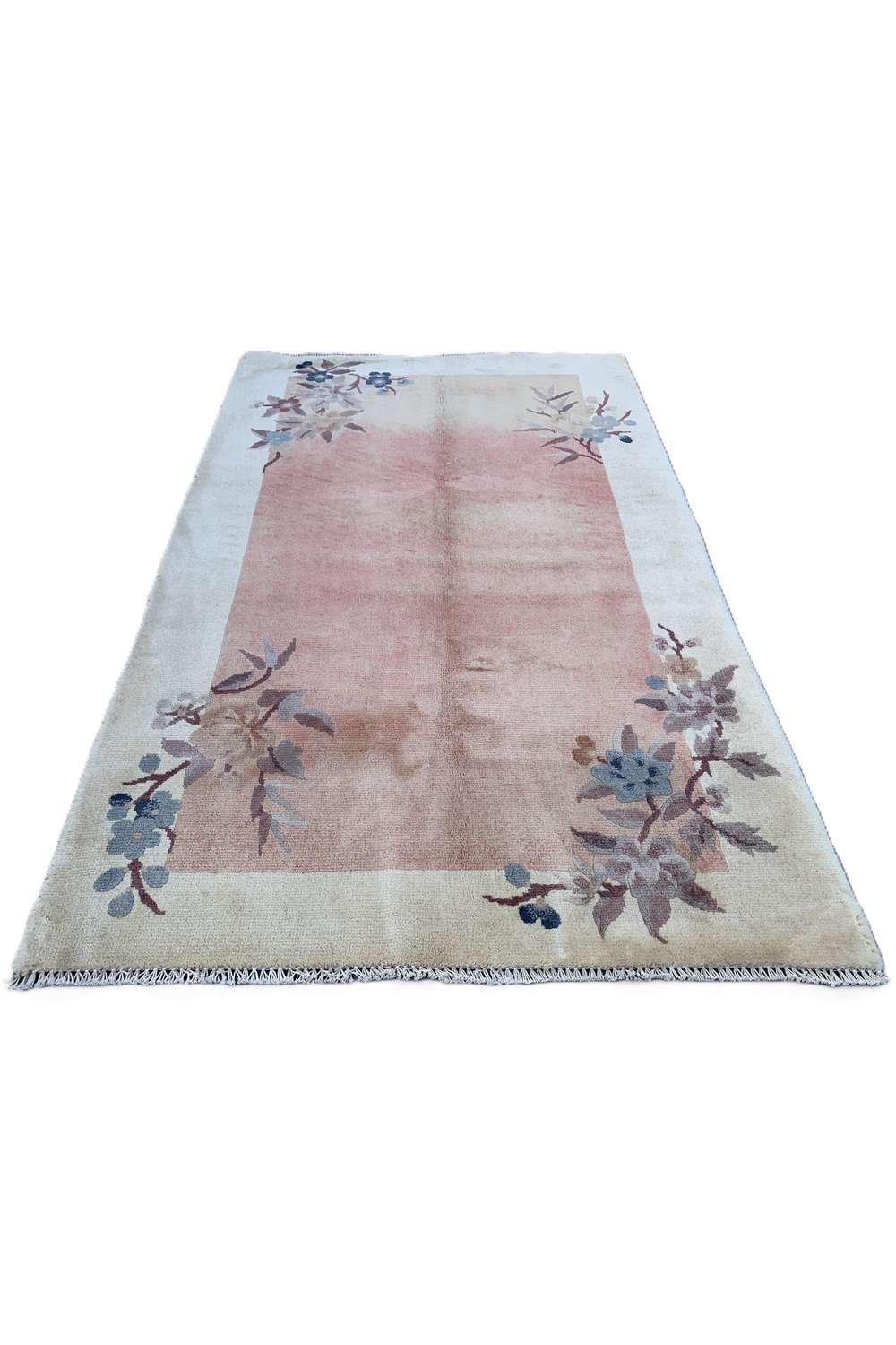 Amazing Hand Knotted Vintage Sino Tibet Silk Area Rug 4.10 x 3.1 Ft