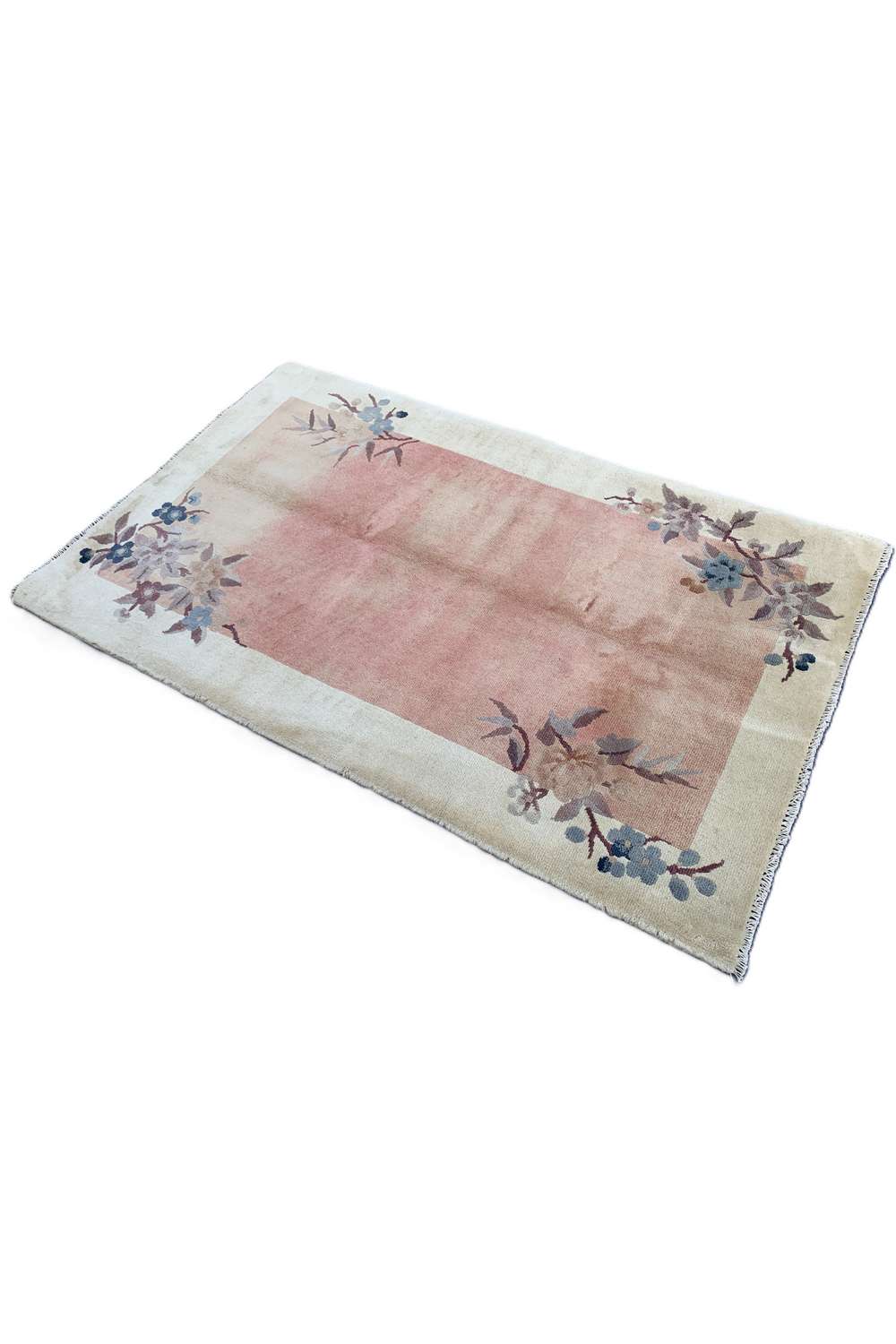 Amazing Hand Knotted Vintage Sino Tibet Silk Area Rug 4.10 x 3.1 Ft
