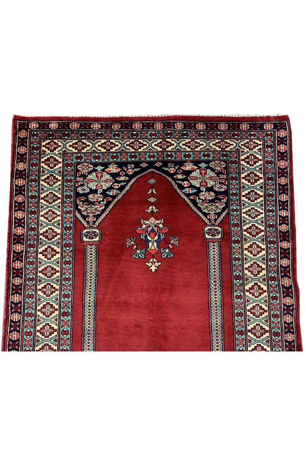 Amazing Hand Knotted Vintage Afghan Balouch Prayer Wool Area Rug 5.0 x 3.1 Ft