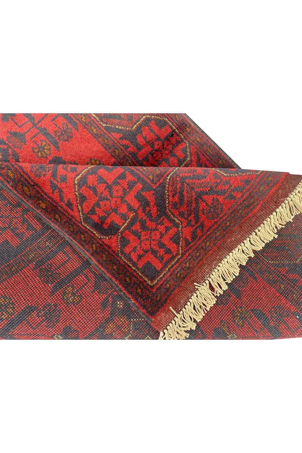 Fine Quality Hand Knotted Afghan Khal Muhammadi Wool Area Runner Rug 9.8 x 2.9 Ft