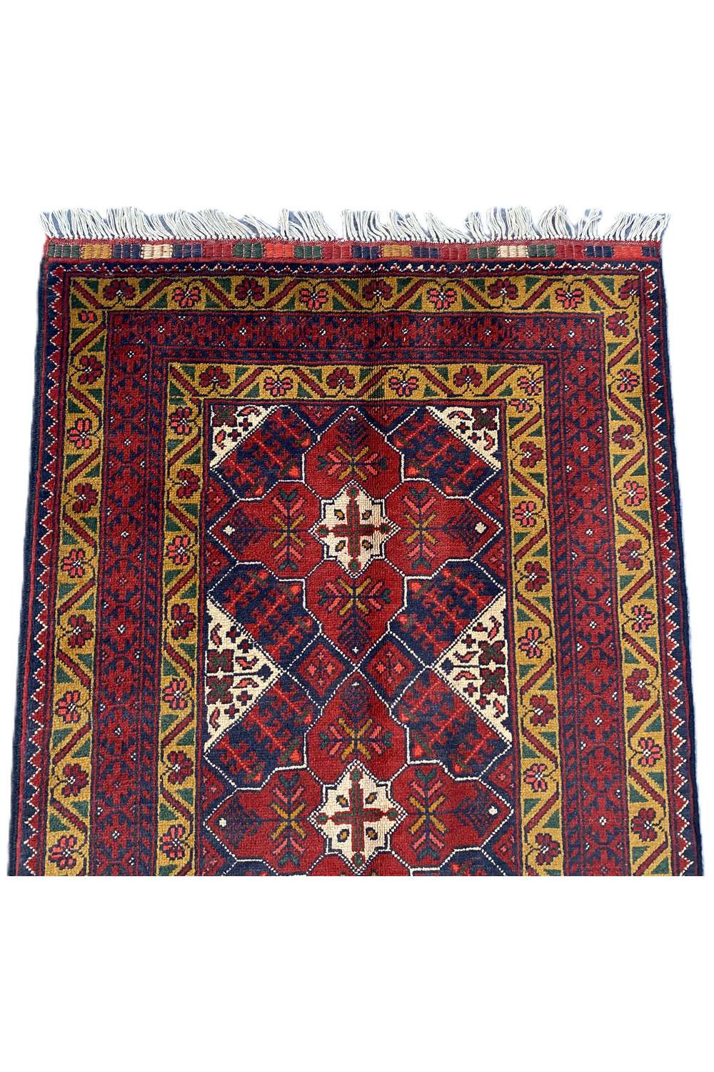 Fine Quality Hand Knotted Afghan Khal Muhammadi Wool Area Runner Rug 9.8 x 2.9 Ft