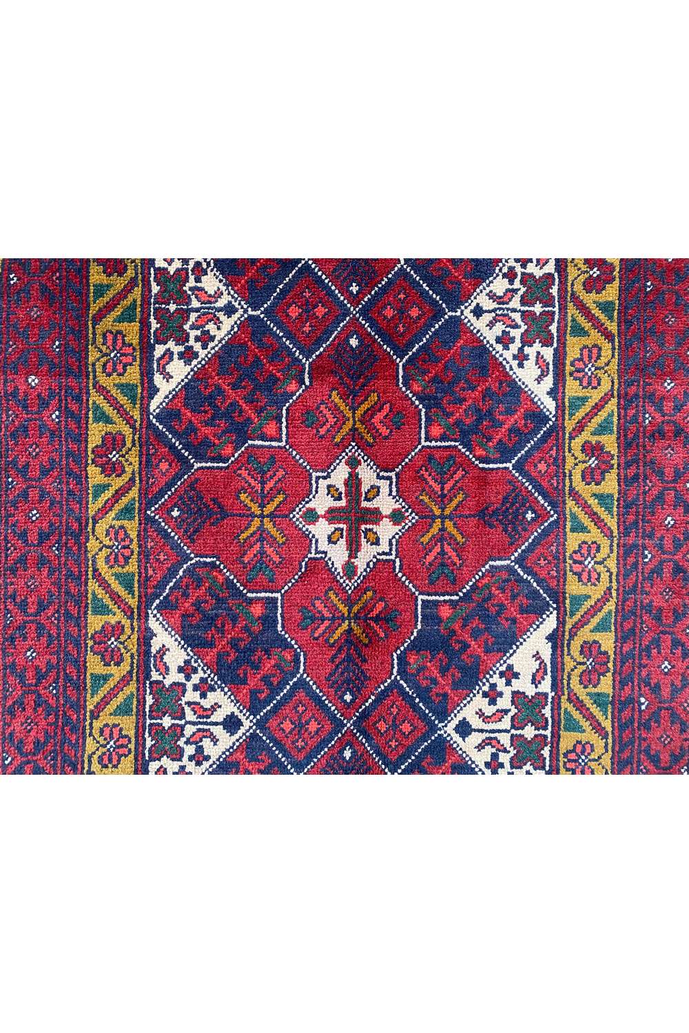 Fine Quality Hand Knotted Afghan Khal Muhammadi Wool Area Runner Rug 9.8 x 2.9 Ft