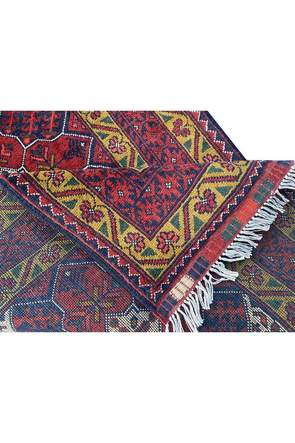 Fine Quality Hand Knotted Afghan Khal Muhammadi Wool Area Runner Rug 9.8 x 2.9 Ft