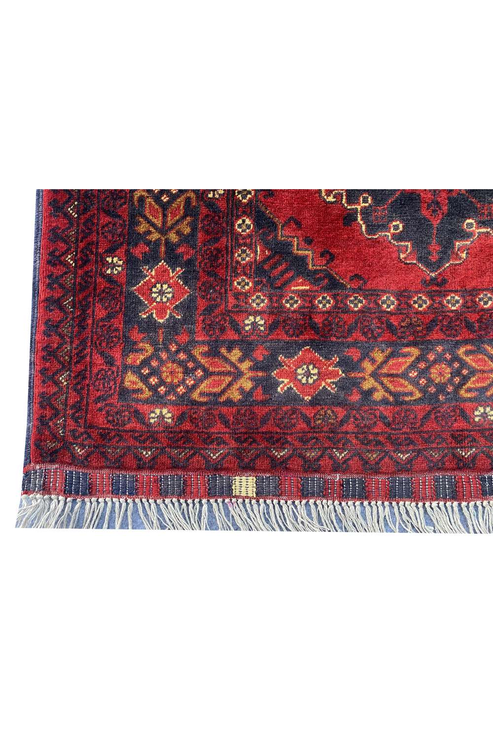 Fine Quality Hand Knotted Afghan Khal Muhammadi Wool Area Runner Rug 9.3 x 3.0 Ft