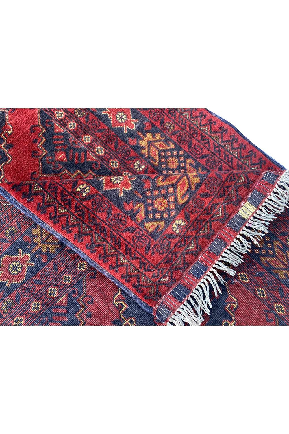 Fine Quality Hand Knotted Afghan Khal Muhammadi Wool Area Runner Rug 9.3 x 3.0 Ft