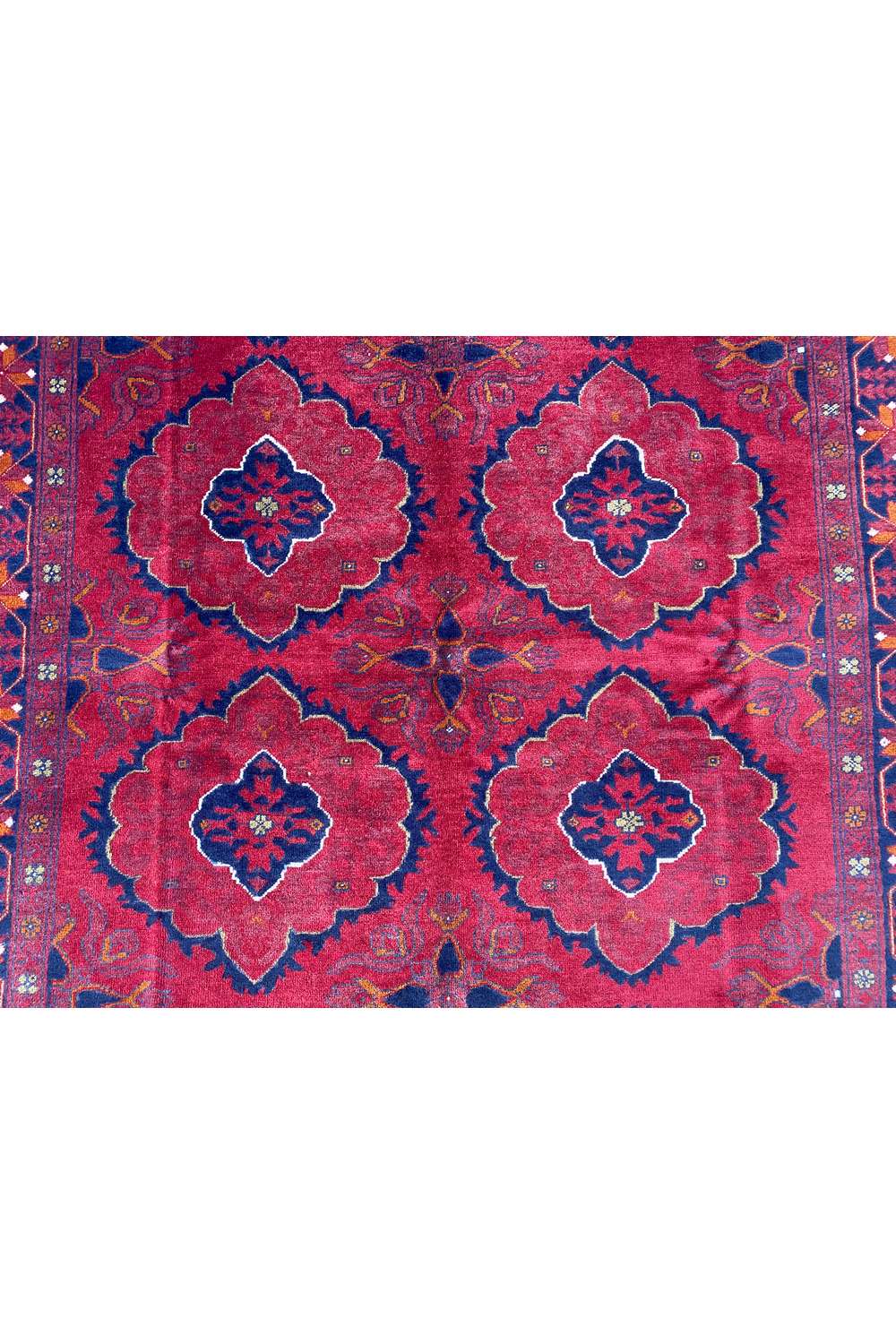 Amazing Hand Knotted Afghan Khal Muhammadi Wool Area Rug 9.1 x 6.2 Ft