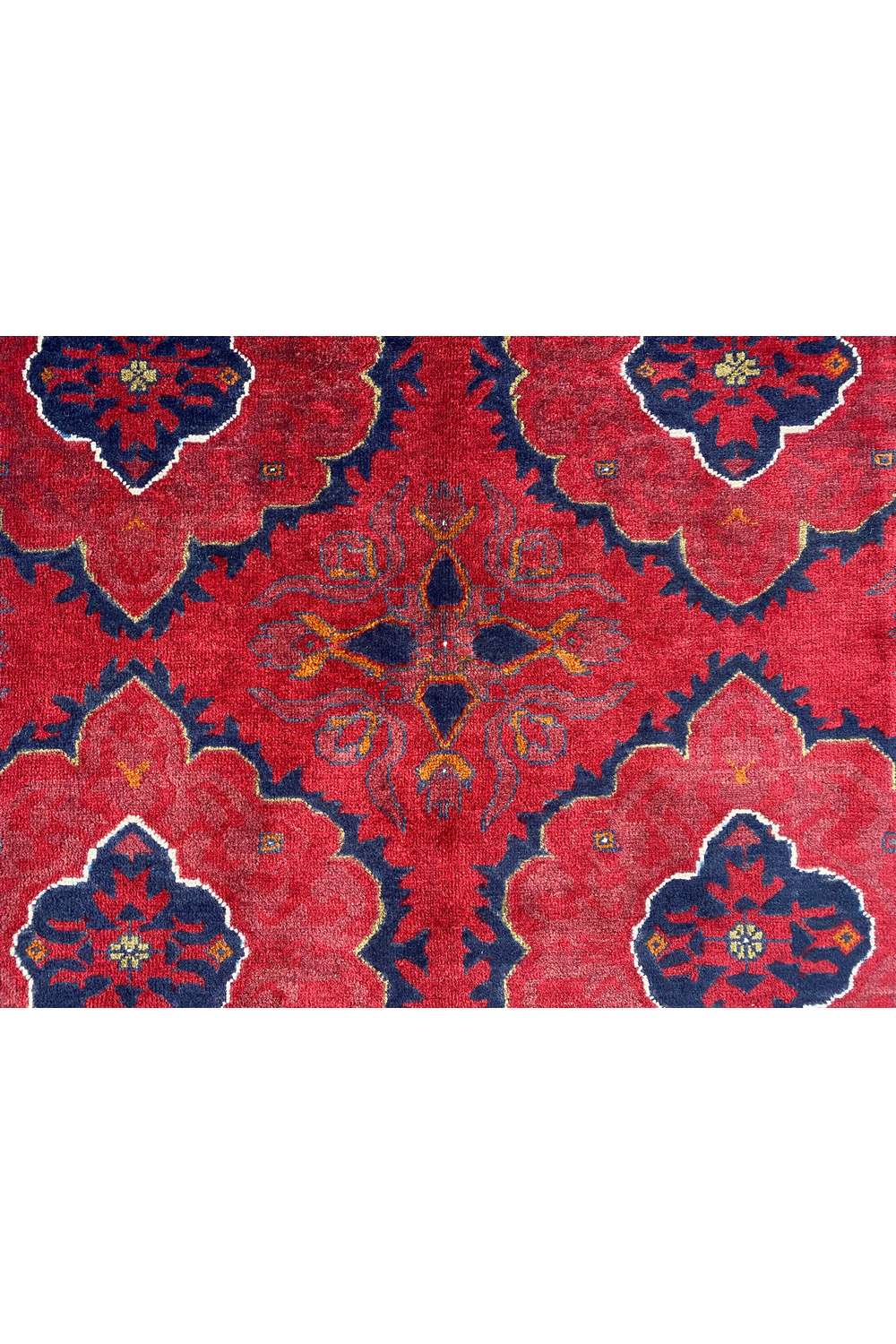 Amazing Hand Knotted Afghan Khal Muhammadi Wool Area Rug 9.1 x 6.2 Ft