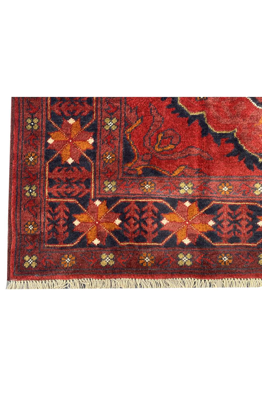 Amazing Hand Knotted Afghan Khal Muhammadi Wool Area Rug 9.1 x 6.2 Ft