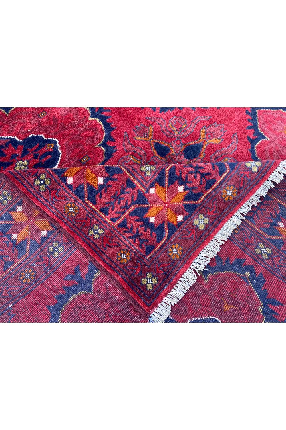Amazing Hand Knotted Afghan Khal Muhammadi Wool Area Rug 9.1 x 6.2 Ft
