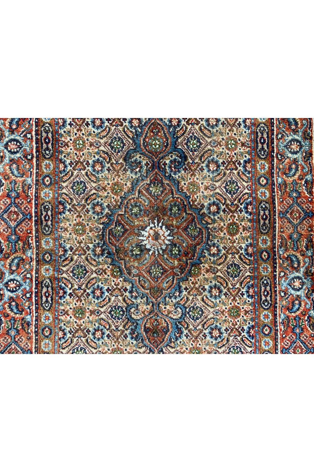 Amazing Hand Knotted Vintage Persian Yamoud Wool Area Rug 9.4 x 2.7 Ft