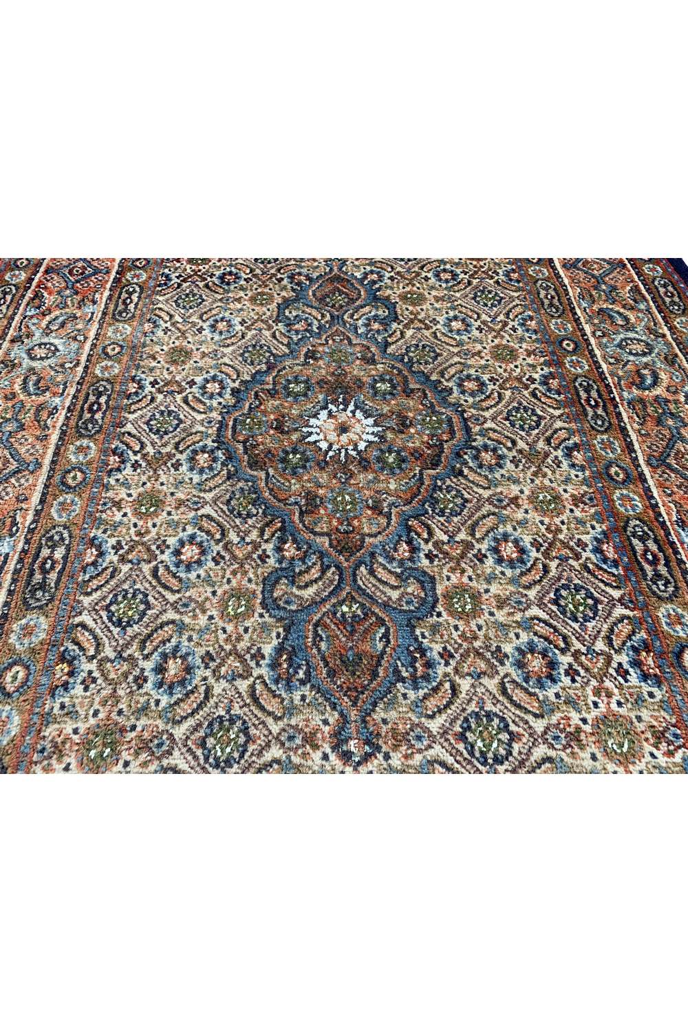 Amazing Hand Knotted Vintage Persian Yamoud Wool Area Rug 9.4 x 2.7 Ft