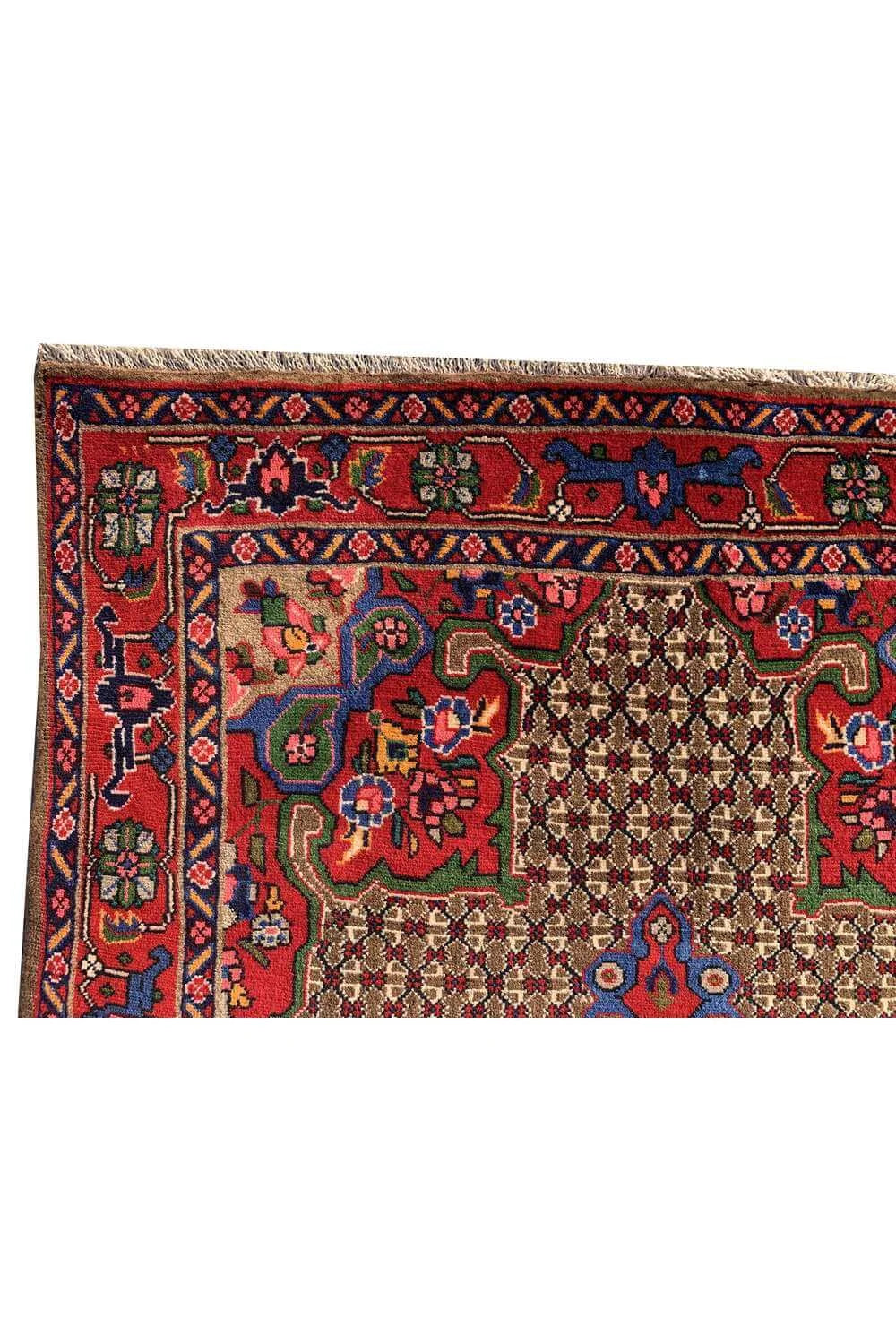 Authentic Hand Knotted Vintage Bijour Wool Area Rug 5.1 x 3.4 Ft