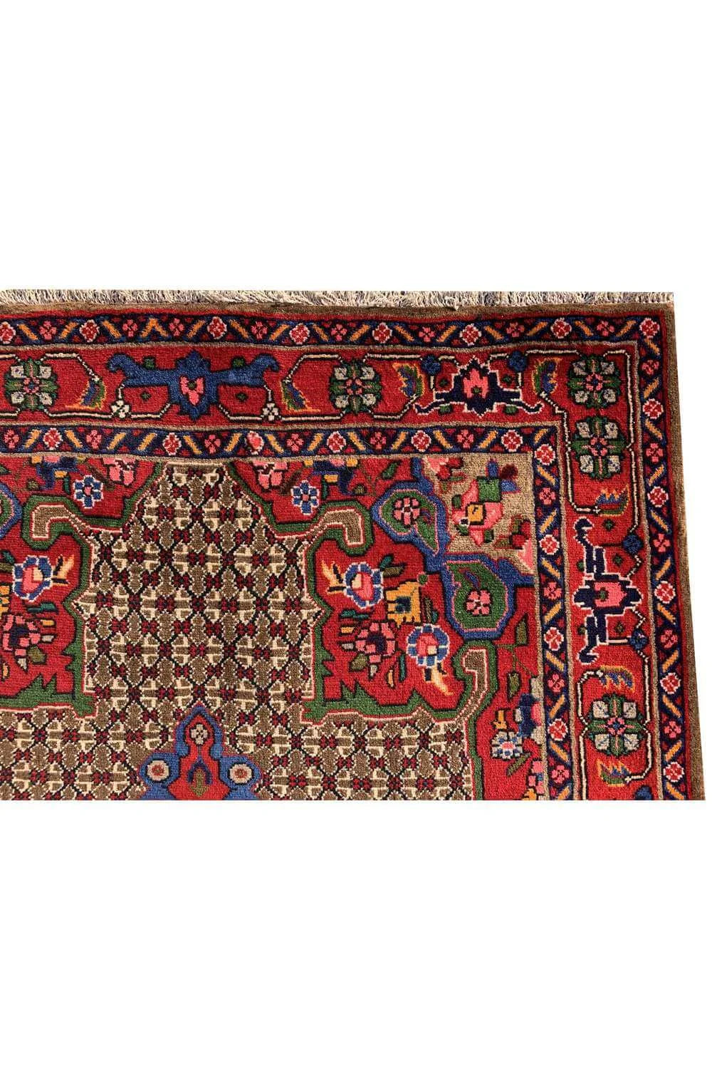 Authentic Hand Knotted Vintage Bijour Wool Area Rug 5.1 x 3.4 Ft