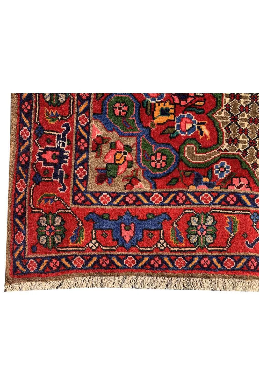 Authentic Hand Knotted Vintage Bijour Wool Area Rug 5.1 x 3.4 Ft