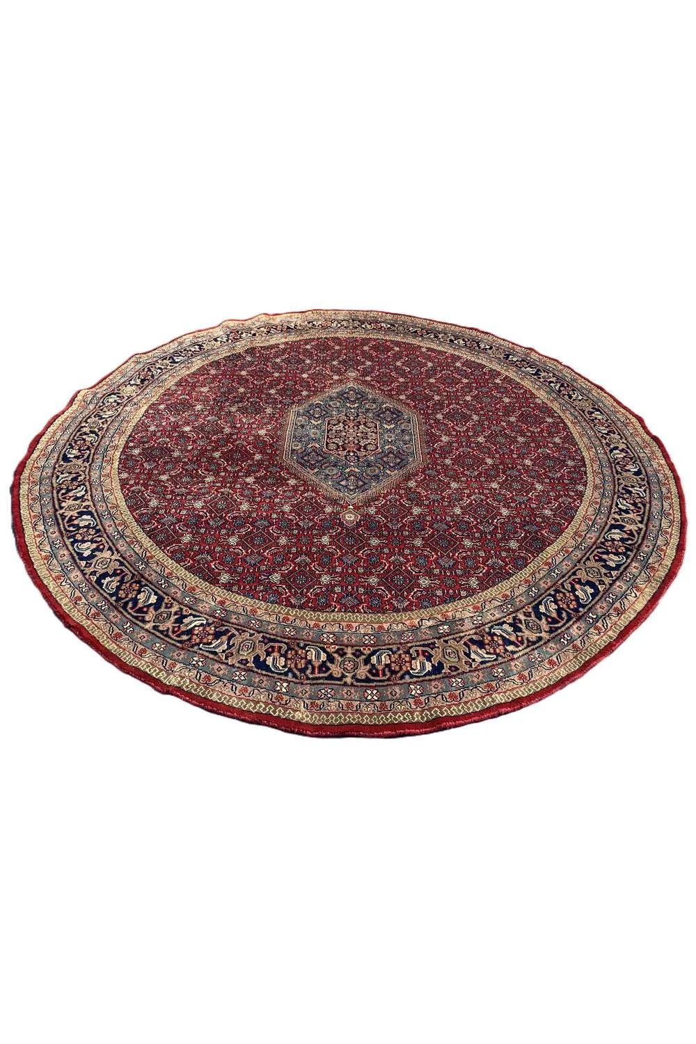 Amazing Hand Knotted Vintage Bijour Round Wool Area Rug 7.9 x 7.9 Ft