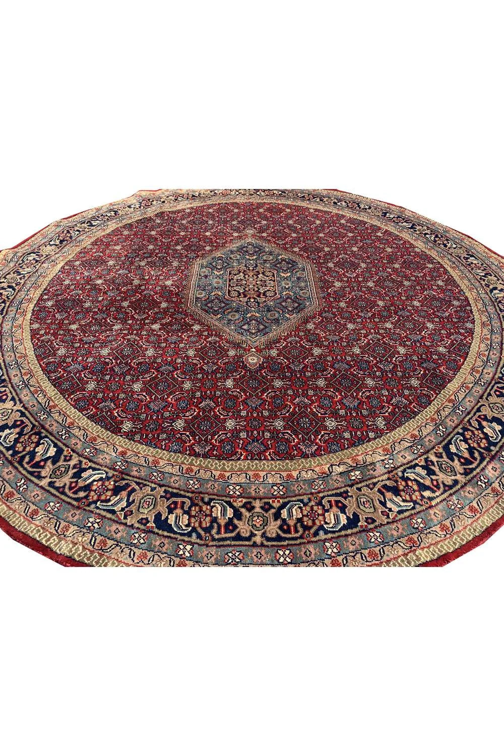Amazing Hand Knotted Vintage Bijour Round Wool Area Rug 7.9 x 7.9 Ft