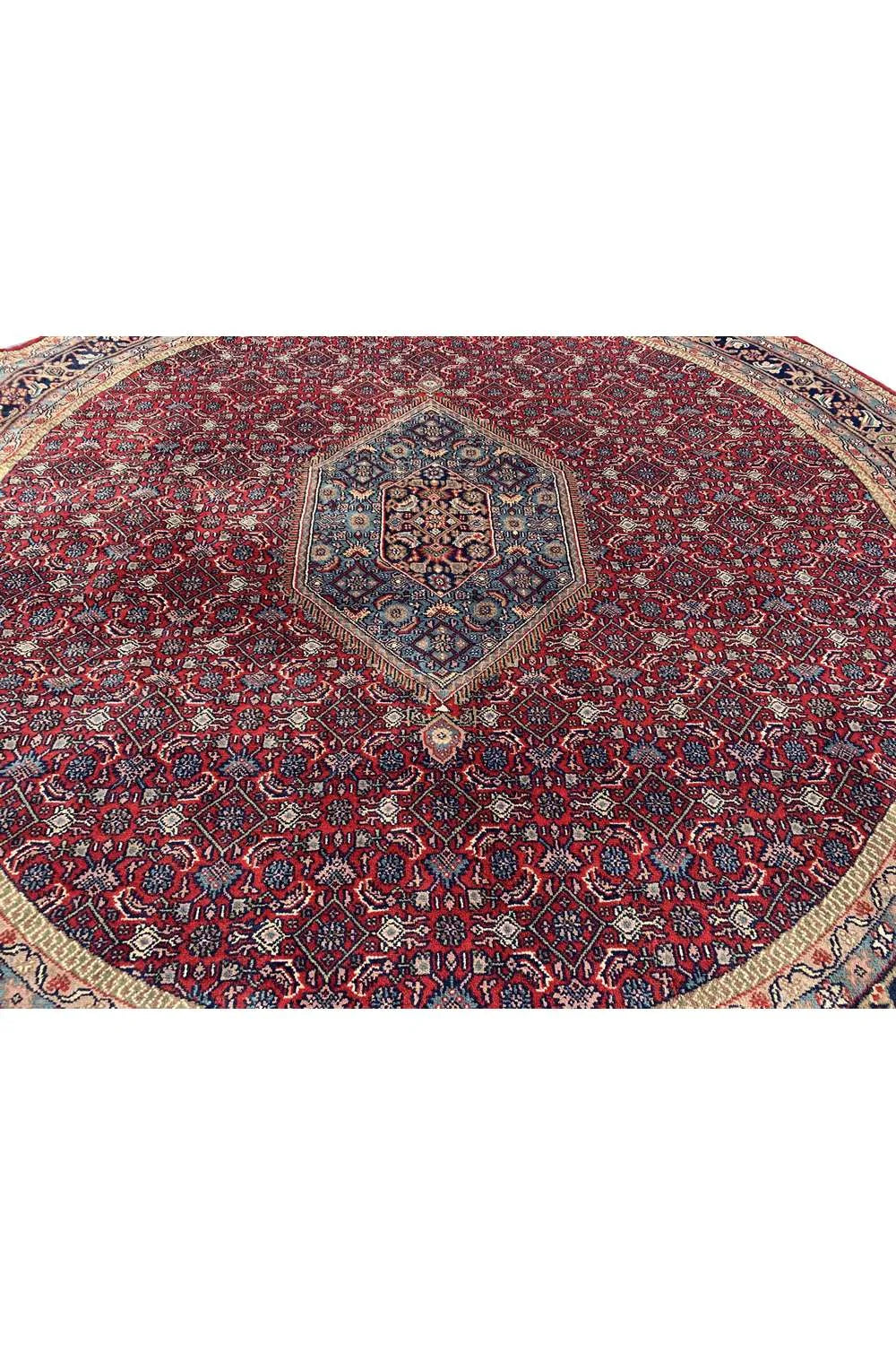 Amazing Hand Knotted Vintage Bijour Round Wool Area Rug 7.9 x 7.9 Ft