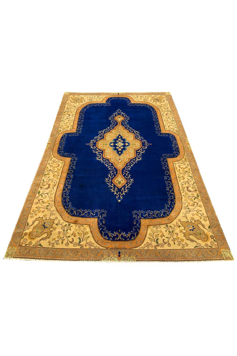 Amazing Hand Knotted Vintage Qirmoun Wool Area Rug 10.4 x 6.11 Ft