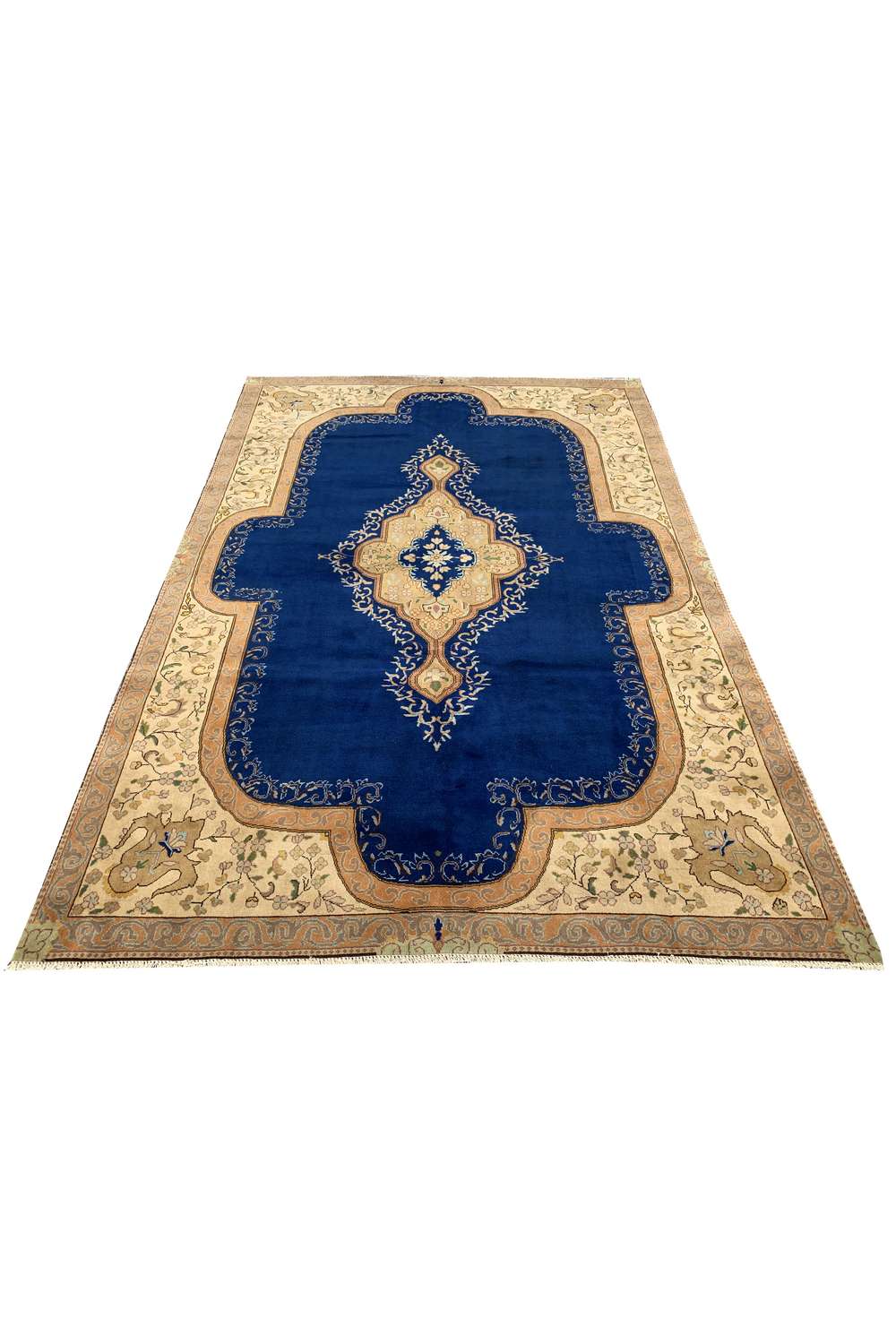 Amazing Hand Knotted Vintage Qirmoun Wool Area Rug 10.4 x 6.11 Ft