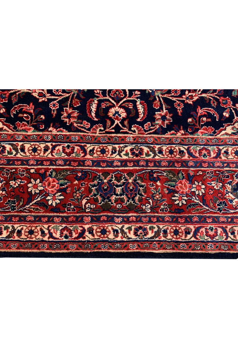 Amazing Hand Knotted Vintage Persian Kashan Wool Area Rug 9.11 x 7.1 Ft