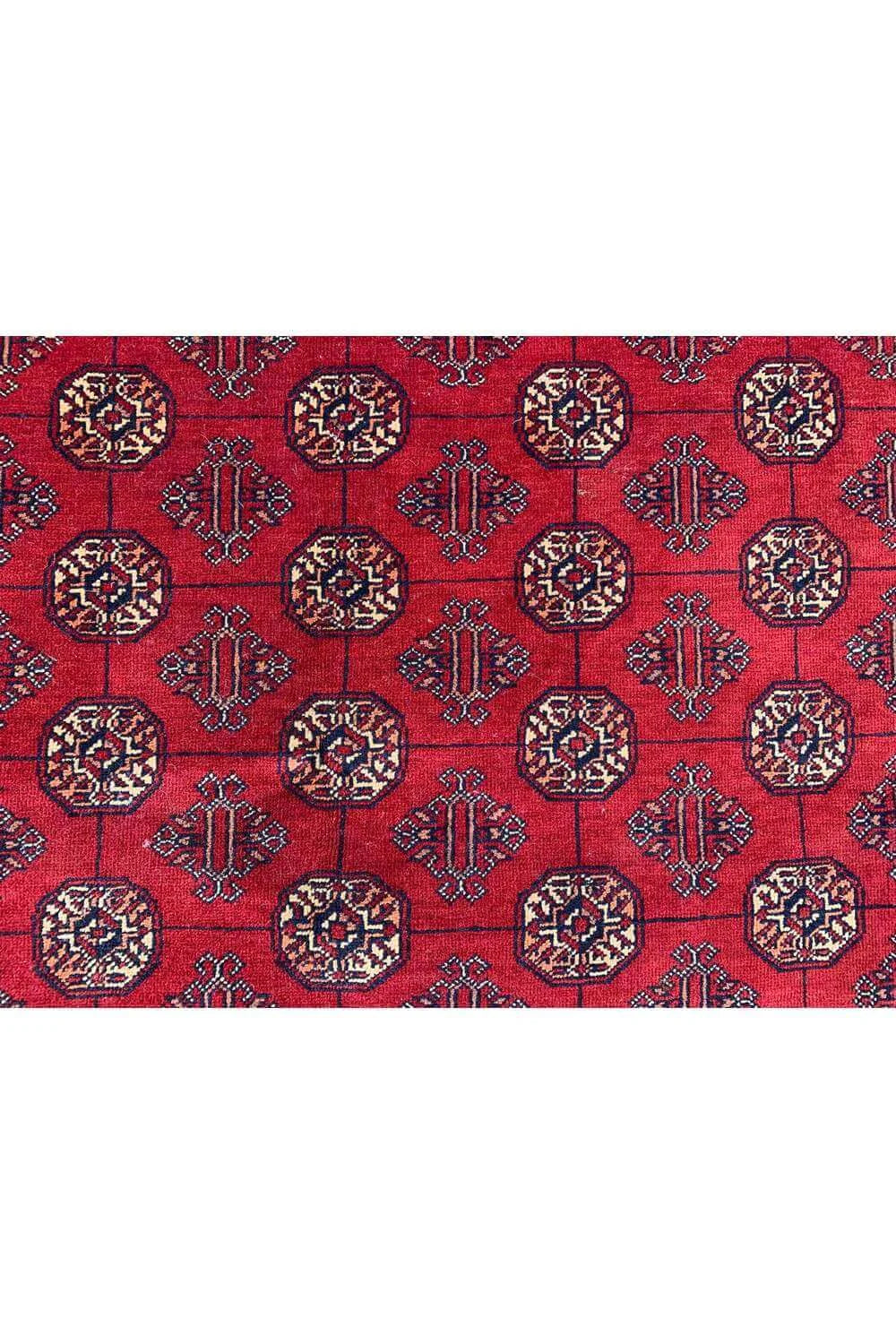 Amazing Hand Knotted Vintage Afghan Turkmen Moori Wool Area Rug 9.11 x 6.7 Ft