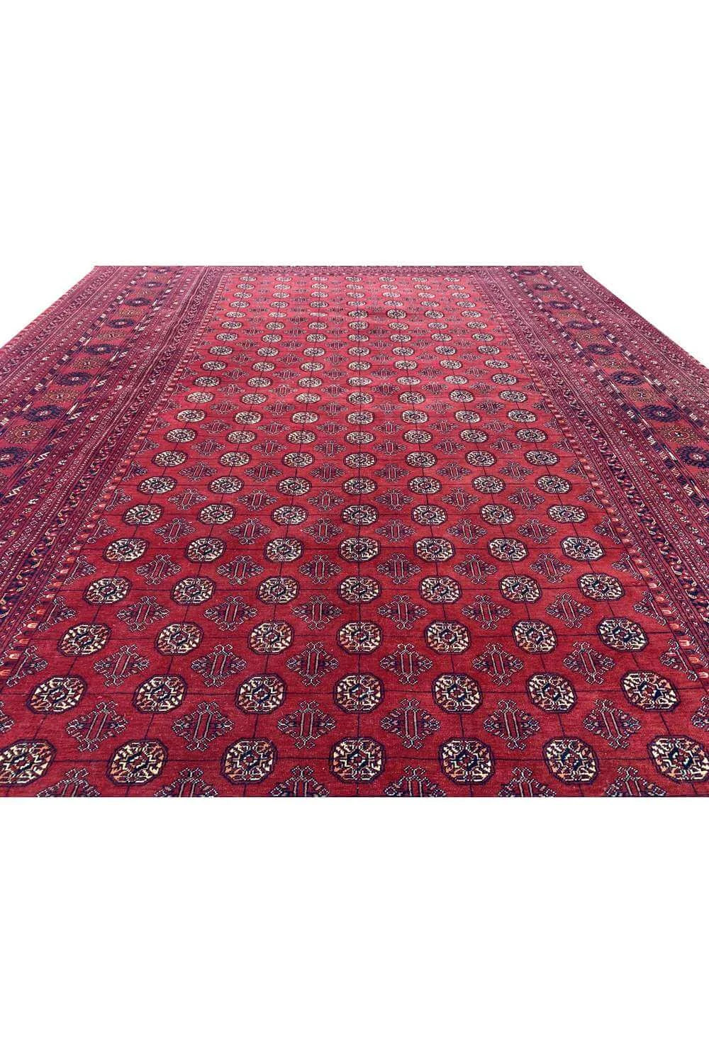 Amazing Hand Knotted Vintage Afghan Turkmen Moori Wool Area Rug 9.11 x 6.7 Ft