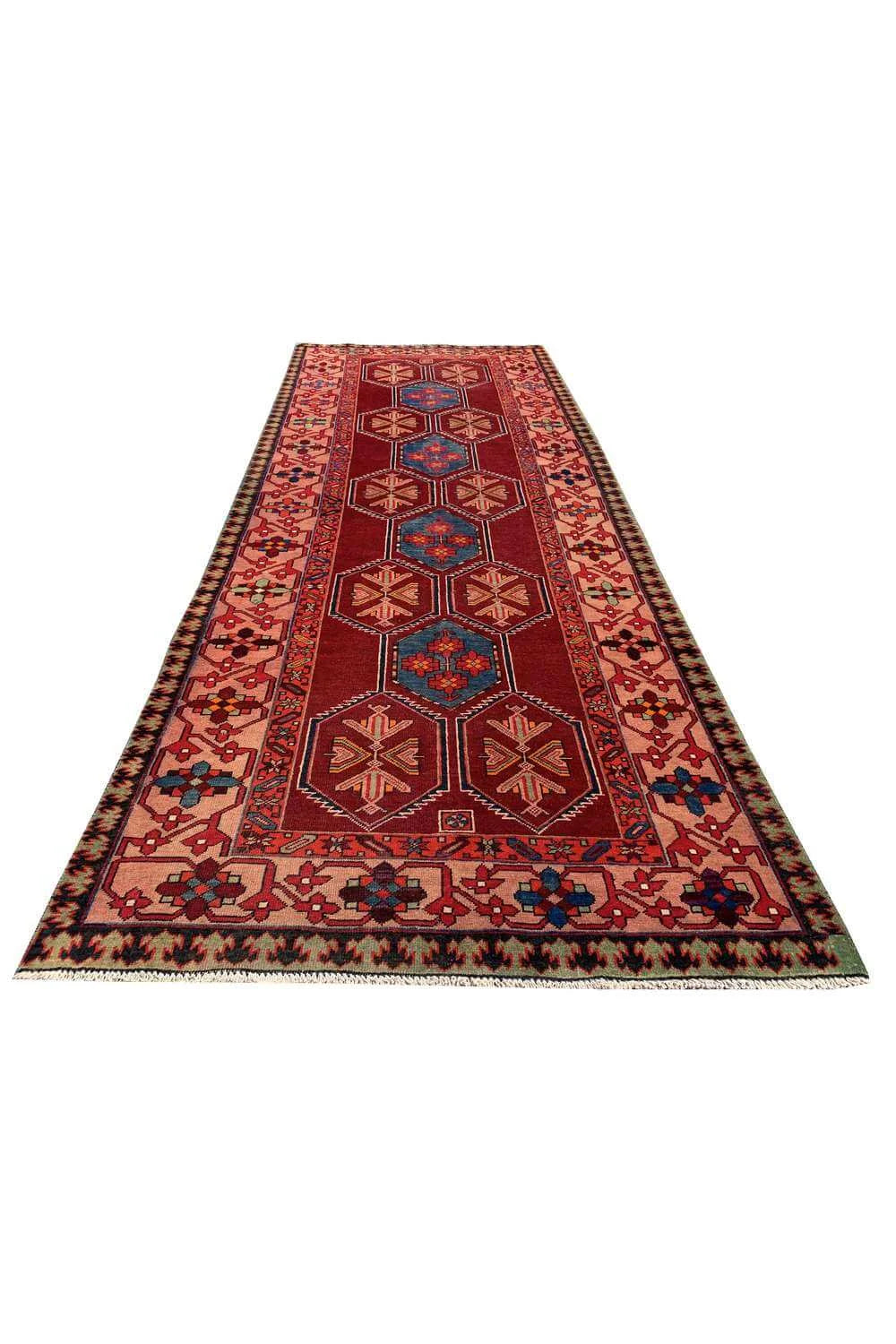 Amazing Hand Knotted Vintage Baghtiyaar Wool Area Runner Rug 10.10 x 4.3 Ft
