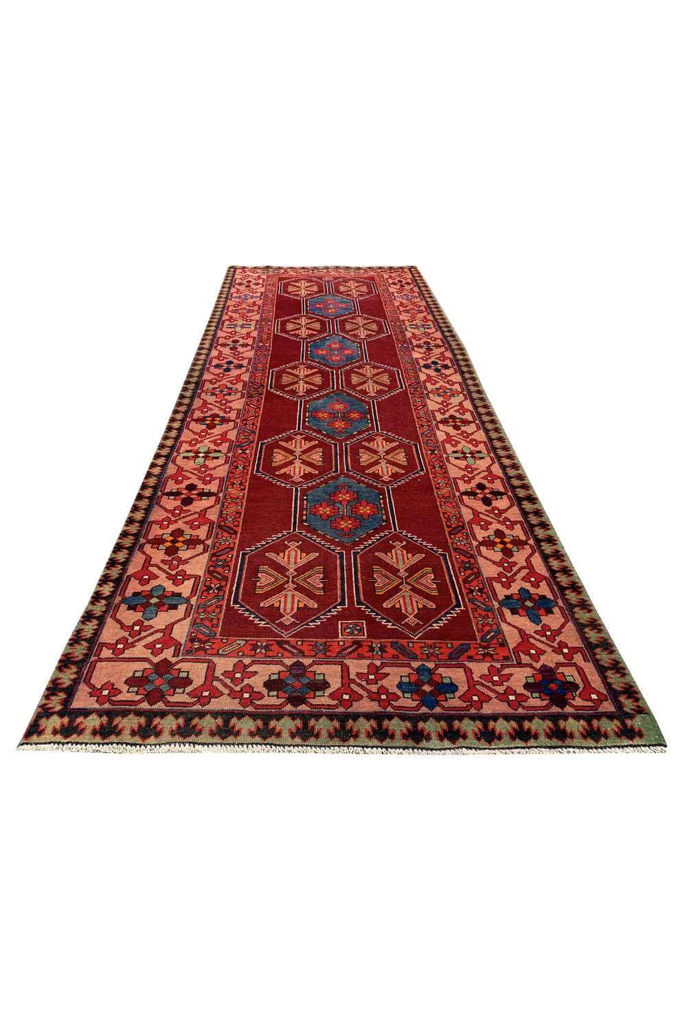 Amazing Hand Knotted Vintage Baghtiyaar Wool Area Runner Rug 10.10 x 4.3 Ft