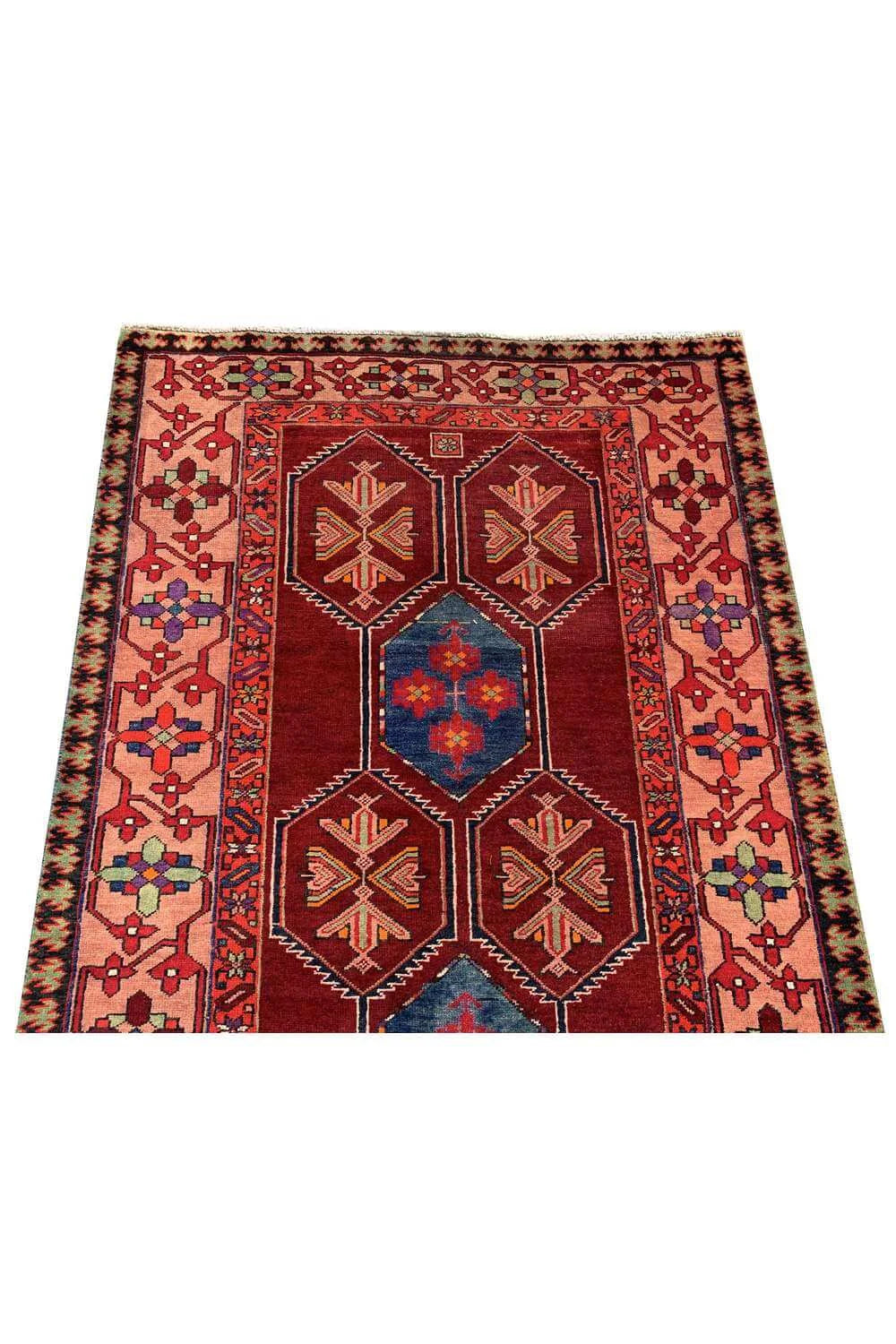 Amazing Hand Knotted Vintage Baghtiyaar Wool Area Runner Rug 10.10 x 4.3 Ft