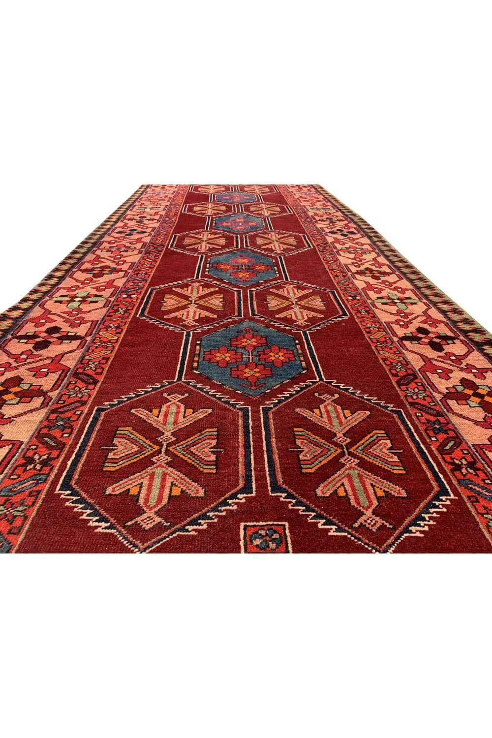 Amazing Hand Knotted Vintage Baghtiyaar Wool Area Runner Rug 10.10 x 4.3 Ft