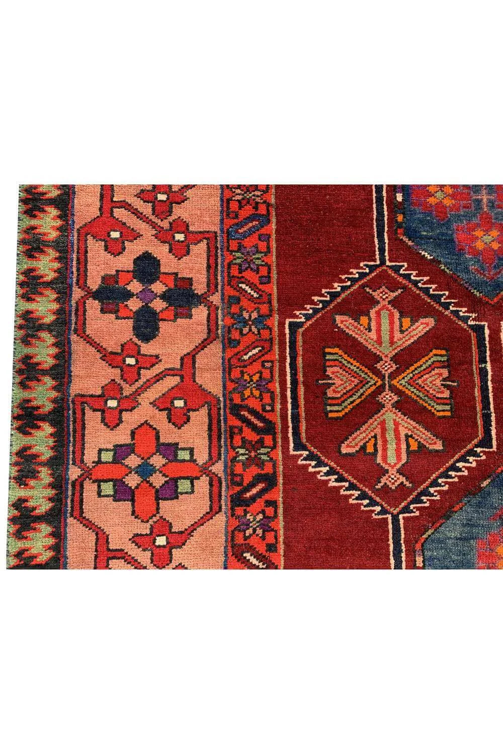 Amazing Hand Knotted Vintage Baghtiyaar Wool Area Runner Rug 10.10 x 4.3 Ft