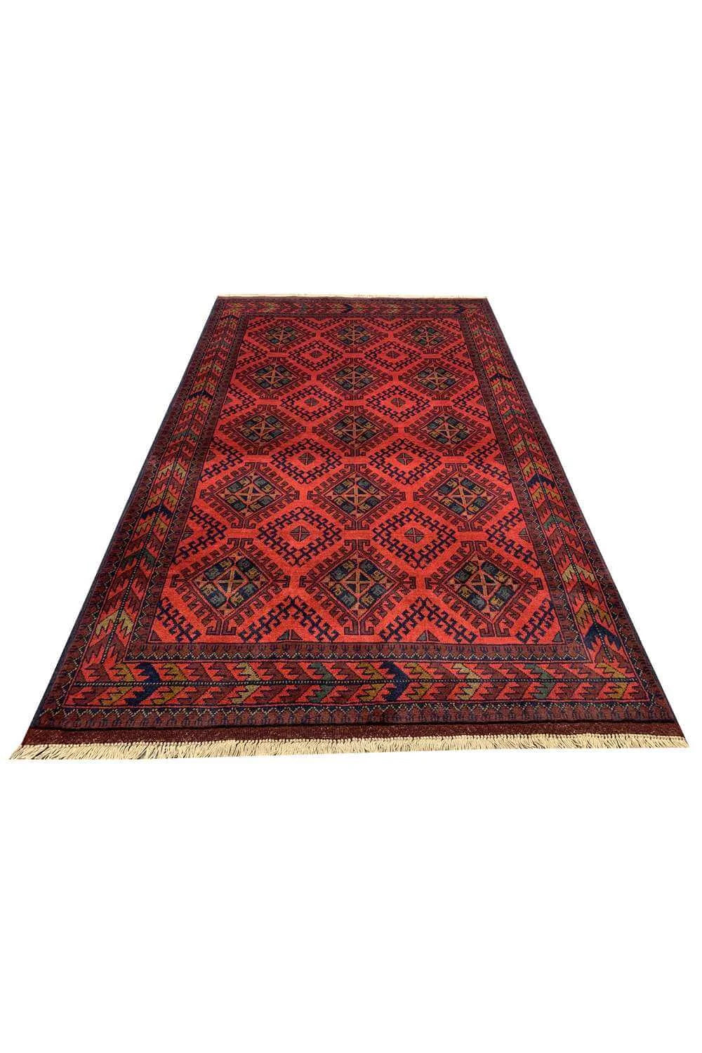 Fine Quality Hand Knotted Afghan Khal Muhammadi Wool Area Rug 6.6 x 4.0 Ft
