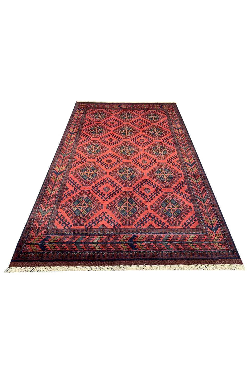 Fine Quality Hand Knotted Afghan Khal Muhammadi Wool Area Rug 6.6 x 4.0 Ft