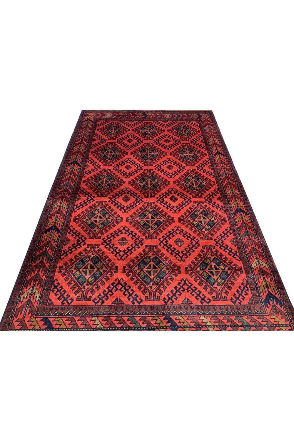 Fine Quality Hand Knotted Afghan Khal Muhammadi Wool Area Rug 6.6 x 4.0 Ft