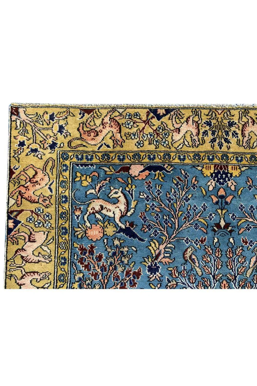 Amazing Hand Knotted Vintage Qashmour Tree Of Life Pictorial Wool Area Rug 6.4 x 3.11 Ft