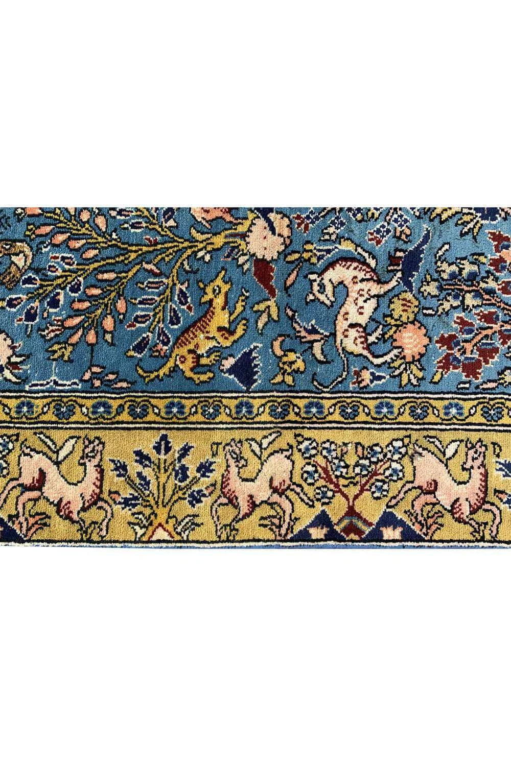 Amazing Hand Knotted Vintage Qashmour Tree Of Life Pictorial Wool Area Rug 6.4 x 3.11 Ft