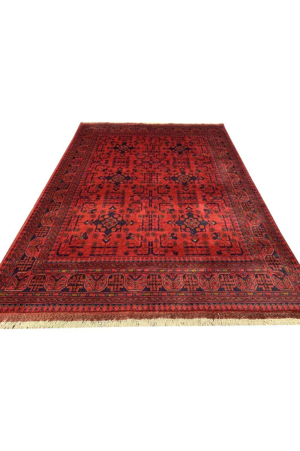 Fine Quality Hand Knotted Afghan Khal Muhammadi Wool Area Rug  6.6 x 4.10 Ft